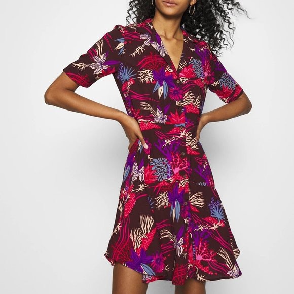 Scotch & Soda Dresses & Skirts - Maison Scotch Hawaiian Reef Button Down Dress